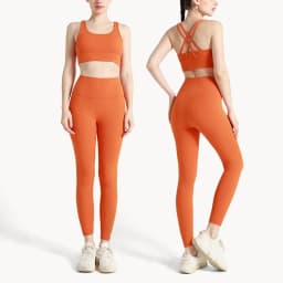 Summer New 2 Piece Yoga Clothes Women's Tracksuit Athletic Cross Back Nylon Yoga Top Women Sports Bra Leggings Pilates Fitness