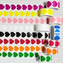 500Pcs Chroma Labels Stickers Color Code Dot Labels Stickers 1 Inch Heart Red, ,Yellow,Blue,Pink,Black,Stationery Stickers