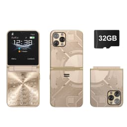SERVO Flilo9 Folding Mobile Phone Dual SIM Standby Call Recording Speed Dial FM Radio Torch 3G WCDMA Foldable Button Cellphones