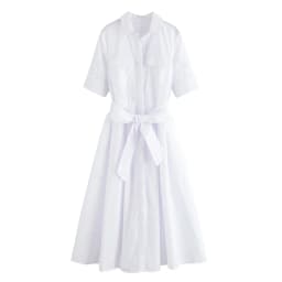 HH Women Summer Lapel Short Sleeve Pocket Single-Breasted Belt Decorate Midi Dress Female Fashion Shirt Style Pleated Dress