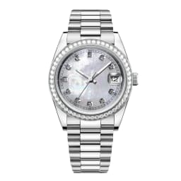 Custom Logo NH35 Movement Men Watch 36mm/39mm Diamond Bezel Diamond Dial Sapphire Crystal 100M Waterproof Mechanical Wristwatch