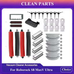 For Roborock S8 Maxv Ultra Vacuum Cleaner Accessories Mian Brush Side Brush Mop Pads Cloth Dust Bag Hepa Filter Spare Parts