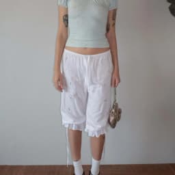 Y2K Capri Pants Drawstring High Waist Calf-Length Ruffles Lantern Trousers Women Loose Fit Bloomers Cropped Pant Vintage Cottage