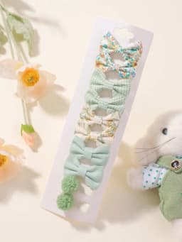 RAINBOW BOWS 10Pcs/set Handmade Fabric Printed Barrette Boutique Mini Bangs Bow Hair Clip Ins Daisy Hairgripes Spring Style
