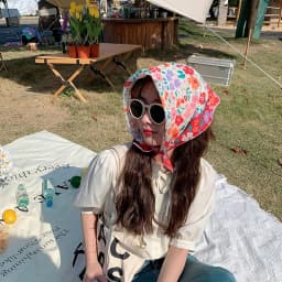 Flower Printed Headscarf Gentle INS Style Sun Protection Headband Towel French Pastoral Style Headband Women