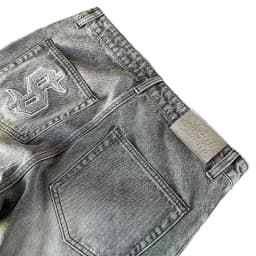 American Retro Y2K Dollar Embroidered Flared Jeans Simple Trendy Loose Wide-Leg Washed Jeans for Men and Women 2025 New