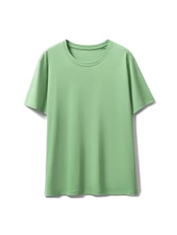 SuyaDream, Women Solid T Shirts, 10% Silk 58% Cotton, V Neck, Short Sleeved Tee, 2025 Summer Candy Colors Basic Cozy Top