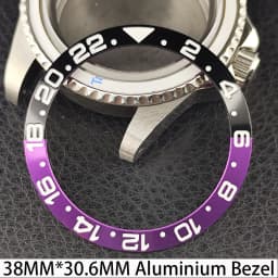 Sloping 38mm * 30.6mm Ceramic/Aluminum Bezel GMT and Diving Watch Insert Fits for 40mm Men's Watch Case Bezel Replacement Insert