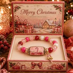 2026 Limited Edition Christmas Magic Collection Bracelet for Women Girls, Stretch Beaded Bracelets Stocking Charms, Jewelry Gift