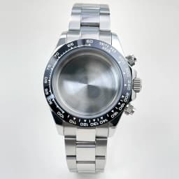 39mm VK63 Case Silver Watch Case Stainless Steel Watch Strap Fit VK63 Quartz Movement Watch Accessories Fits 20mm Strap
