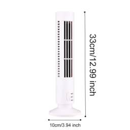 LED Tower Fan Air Bladeless Cooling Fan 2 Gear Speed Mini Vertical Conditioner USB Portable Stand Up Tower Fan for Home Office