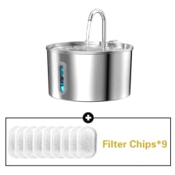 ZYFeeder 2.2L Automatic Cat Water Fountain Square Stainless Steel Bowl Pet Water Feeder Dog Water Fountain Silent(No 5V 1A Plug)