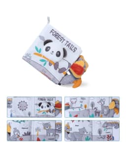 0-12Months Soft Baby Books 3D Touch Feel High Contrast Cloth Book Infant Early Learning Toy Toddlers Sensory Activity Cloth Book