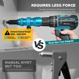 LIBRATON Rivet Gun Adapter Rivet Attachment for Electric Drill and Cordless Electric Power Drill Easy Processing for Pop Rivets