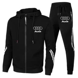Chándal Para Hombre, Ropa Deportiva Con Logo De Audi Impreso, Jersey Con Capucha Y Cremallera + Pantalones, Conjunto De 2 Piezas