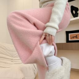 Drawstring High Waist Plush Pants For Women Winter Fleece Straight Wide Leg Casual Pants Woman Loose Thicken Warm Trousers Mujer