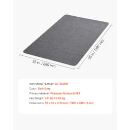 VEVOR Chair Mat Plastic Floor Protector Rug with Studded Non-Slip & Easy to Clean Smooth Glide Under Desk Rug for Home Office