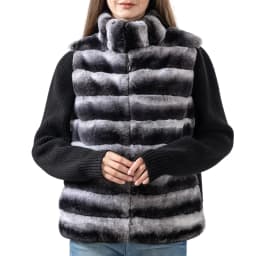 Top Selling Rex Rabbit Fur Coat Women | Chinchilla Color Warm Stand Collar Knit Jacket | Limited In Stock 250409
