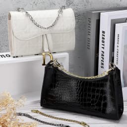 Purse Chain Strap Flat Chain Strap Handbag Chains with Metal Buckles for Wallet Purse Bags Replacement Strap