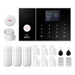 Wireless Alarm System 2.4GWiFi Home Security Kit with Door Motion Sensor Work with SmartLife APP Works with Alexa No Monthly Fee