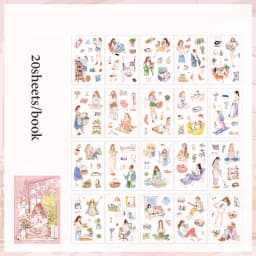 Mr. Paper 20Pcs/bag Character Scenic Sticker Book Cute Stationery Stickers Handbook Material Stickers DIY Creative Decoration