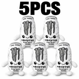 Black White m-o-n-s-t-e-r Energy Can Shaped Plush Toy Zero Sugar Theme Soft Stuffed Doll Desktop Decor Holiday Gift
