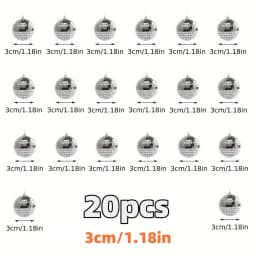 10-30pcs Mini Disco Ball Ornaments Reflective Glass Silver Baubles for Mardi Gras Disco Party Decor Sparkling Christmas DIY Gift