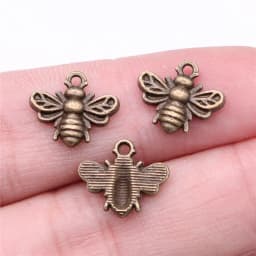 20pcs Charms Bee Tibetan Bronze Silver Color Pendants Antique Jewelry Making DIY Handmade Craft
