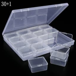 Plastic Organizer Box Small Bead Organizer Cases Mini Clear Bead Storage Container Box with Hinged Lid for DIY Jewelry Supply
