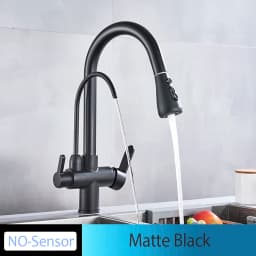 Onyzpily Black Touch/NO Sensor Kitchen Faucet Pull Out Sink Faucets Hot Cold Mixer Pure Water Tap Deck Mounted Taps Dual Handle