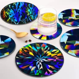 Holographic Coaster Molds for Epoxy Resin DIY Light and Shadow Christmas Snowflake Cup Mat Silicone Mold Storage Tray