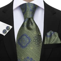 Luxury Paisley Brown Red Blue Grey Wedding Tie For Men Handky Cufflink Gift Men Necktie Fashion Designer Business Party Gift