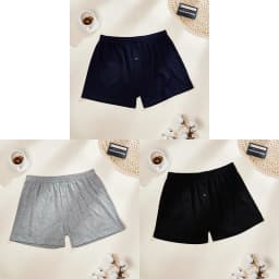 3PCS Cotton Soft Aloe Pants Breathable Comfortable Men's Underwear Home Leisure Loose Men's Panties Soft Seamless Boxer Briefs