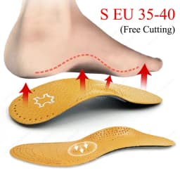 Leather Orthopedic Insoles For The Feet Correction Flat Feet High Arch Support Foot Pads Deodorant Sneakers Shoes For Men Insert