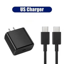 PD 45W 5A Super Fast Charger for Samsung S21 S22 S23 S24 Plus Note20 Ultra A34 A53 A54 A55 A71 A73 USB-C Quick Charging Cable 2m