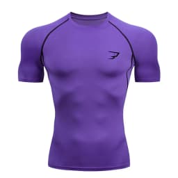 New Men's Short Sleeved T-shirt Compressed Quick Drying Breathable Training Tees Fitness Jujitsu Rashguard Top Gym Sport Shirts