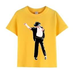 Kids Michael Jackson Rock N Roll T-Shirt Children's Fashion Crew Neck Top Summer Casual Clothes for Baby Boys/Girls