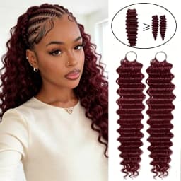 Bling Hair #33 Reddish Brown Color Burmese Curly Feather Crochet Human Hair Extensions 50g Pre-Separated Invisible Miracle Knots Feather Crochet Human Hair Extensions For Women