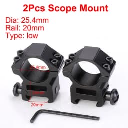 2Pcs Hunting Riflescope Mounts for Dia 25.4mm 30mm Pipe Scopes 11mm Dovetail 20mm Picatinny Rail Mounted Tactical Sights Mounts