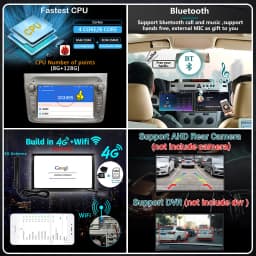 8GB 128GB 7'' Wireless Carplay Android 14 Auto Stereo Car Radio GPS For Alfa Romeo 147 2008-2012 Bluetooth 2 din autoradio Multimedia player Screen WIFI 4G LTE