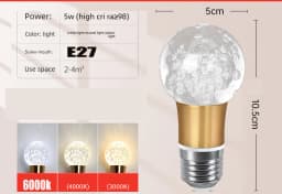 Modern Acrylic Diamond-Cut E27 E14 LED Bulb Chandelier Warm White Light cold 4000k Plug-in Hanging Lamp for Living Room Decor
