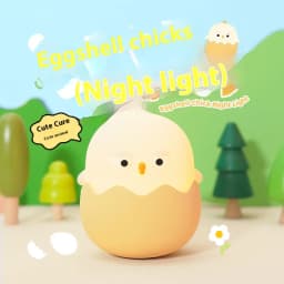 Led Children Touch Night Light Soft Silicone USB Rechargeable Bedroom Decor Gift Animal Egg Shell Chick Bedside Lamp