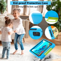 Paitanry Children Tablet 10 Inch Kids Tablet Android WiFi Tablet with Cartoon Shockproof Case Educational Game Video Tablet