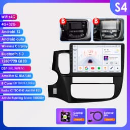 Hizpo 2 Din Android 13 For Mitsubishi Outlander 3 2012-2018 Car Multimedia Player Stereo CarPlay Navigation GPS Octa Core 7862