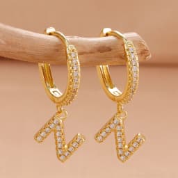 Nidin Hot Sale Initial A-Z Letters Mini Small Hoop Earrings Gold Color Zircon Jewelry Alphabet Fashion Christmas New Year Gift