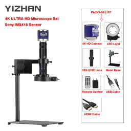 Yizhan 2K/4K HD Digital Microscope For Soldering HDMI USB VGA Camera 215X 180X 150X 130X Zoom Lens IMX415 IMX327 IMX678 Sensor
