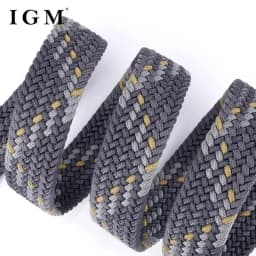 Men Belt Canvas Woven Belt Any-elastic Stretch Belt For Boys Young Versatile Pants Jeans Pin-buttoned Fashion Belt