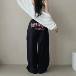 Women Bf Hip Hop Y2k Drawstring Printing Sweatpants Women Fashion Streetwear Sports Trousers Loose Casual Wide Leg Pants