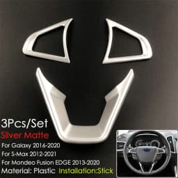Fit For Ford Fusion Mondeo Edge S-Max Accessories 2015 2016 2017 2018 ABS 3pcs Carbon Fiber Color Steering Wheel Cover ABS