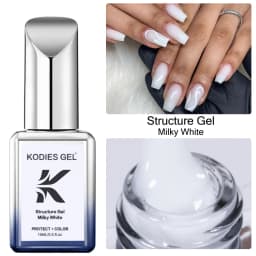 KODIES GEL Structure Rubber Base Gel Nail Polish Ivory Beige Nail Gel Varnish Semi Permanent UV/LED Manicure Nails Art Salon